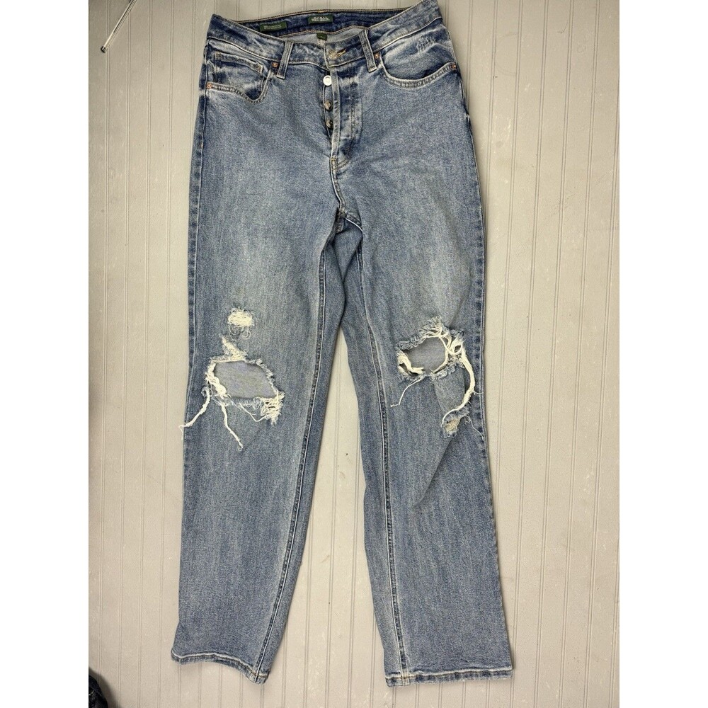 Wild Fable Size 8 L Long Womens Jeans Super High Rise Stretch Med Wash Straight